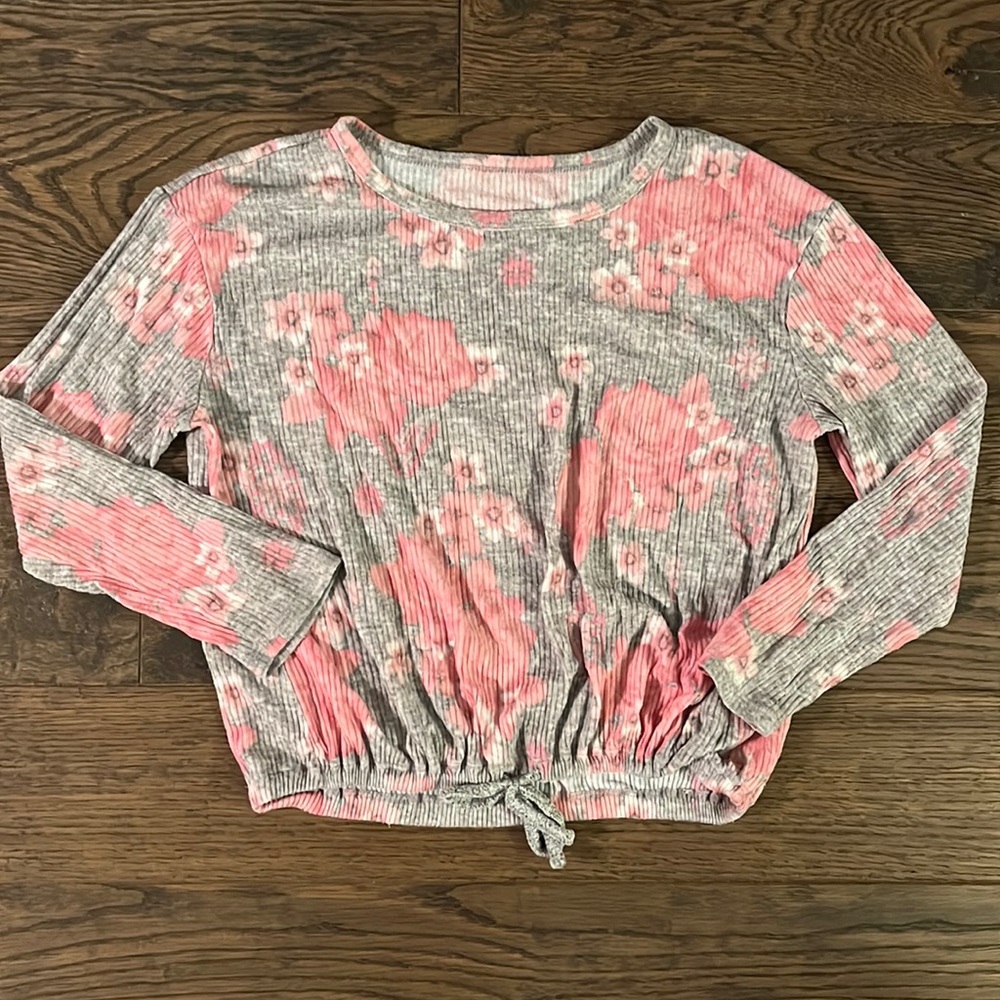 Justice Ribbed Flower Shirt